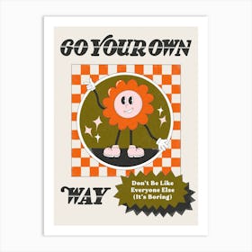 Go Your Own Way Retro Character Art Print