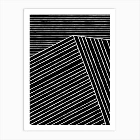 Black And White Modern Line Art B Art Print