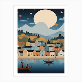 Night In The Village Art Print