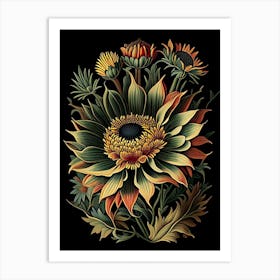 Gazania 3 Floral Botanical Vintage Poster Flower Art Print