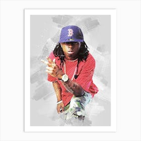 Lil Wayne Watercolor Art Print