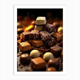 Chocolates sweet food Art Print