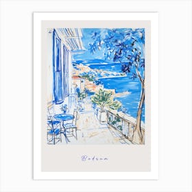 Bodrum Turkey Mediterranean Blue Drawing Poster Art Print