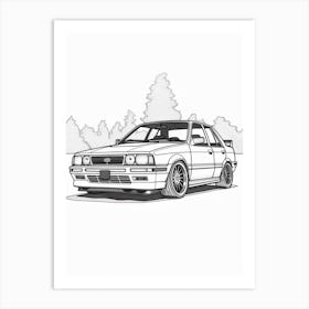 Subaru Wrx Impreza Line Drawing 3 Art Print