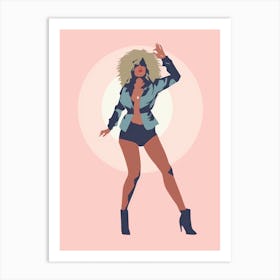 Tina Turner Icon Poster Pink Art Print