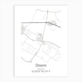 Doorn,Netherlands Minimalist Map Art Print