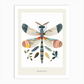 Colourful Insect Illustration Dragonfly 13 Poster Art Print