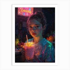 Neon Girl 8 Art Print