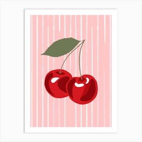 Cherry Stripe Art Print