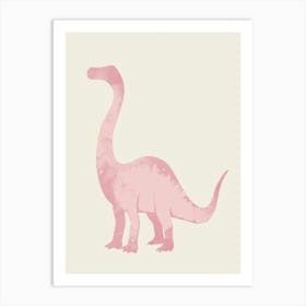 Pastel Pink Dinosaur Silhouette 1 Art Print