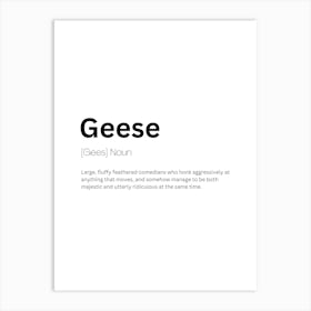 Geese Definition Meaning Art Print