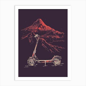 Electric Scooter In The Mountains 1 Art Print