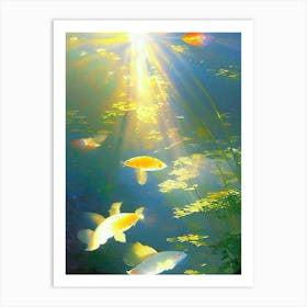 Doitsu Koi Fish Monet Style Classic Painting Art Print