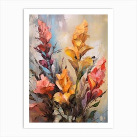 Fall Flower Painting Aconitum 1 Art Print