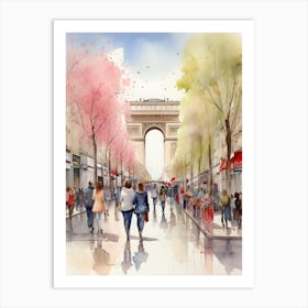 Champs-Elysées Avenue. Paris. The atmosphere and manifestations of spring. 19 Art Print