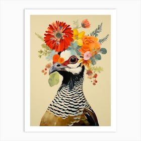 Bird With A Flower Crown Pheasant 7 Art Print