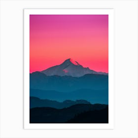 Sunset Over Mountain Art Print