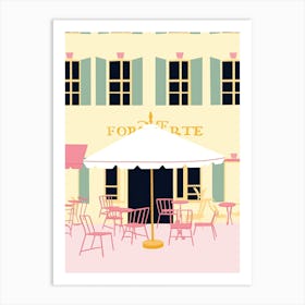 Montpellier, France, Flat Pastels Tones Illustration 2 Art Print