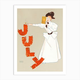 Woman Lighting Up Firecrackers (1894), Edward Penfield Art Print