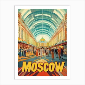 Aihrgdesign A 1970s Inspired Travel Poster For Moscow 5 Art Print