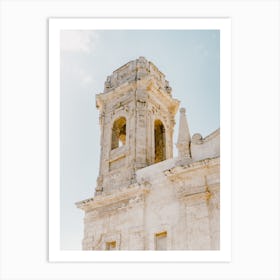Church Tower, historic building in Monopoli, Puglia, Italy - architecture and travel photography Art Print