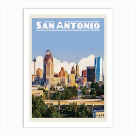 San Antonio Texas Travel Poster Art Print