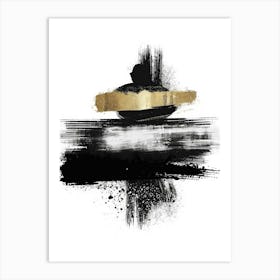 Abstract Black And Gold Painting 21 Art Print