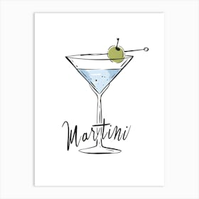 Martini Vector Illustration Art Print