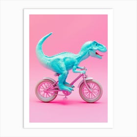 Pastel Toy Dinosaur On A Bike 1 Art Print