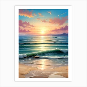 Sunset On The Beach 3 Art Print