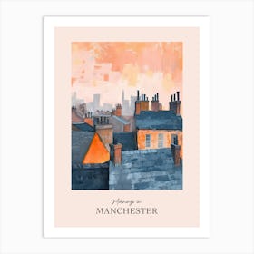 Mornings In Manchester Rooftops Morning Skyline 1 Art Print