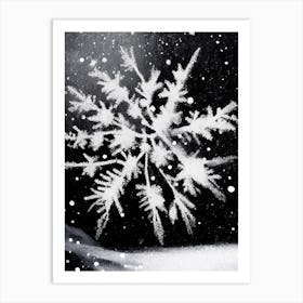 Frozen, Snowflakes, Black & White 5 Art Print