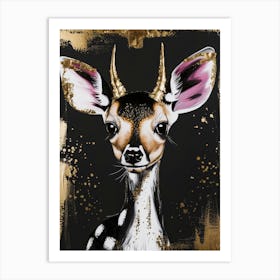 Gold Deer Art Print