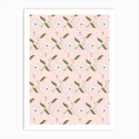 Pink Floral Pattern Art Print