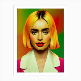 Lily Collins Colourful Pop Movies Art Movies Art Print