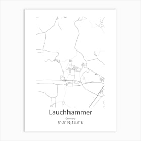 Lauchhammer,Germany Minimalist Map Art Print