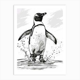 Emperor Penguin Jumping Out Of Water 1 Art Print