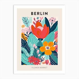 Flower Market Poster Berlin Germany Art Print