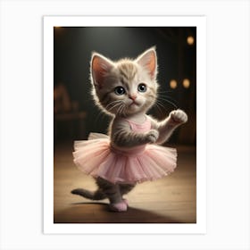 Cute Kitten In A Pink Tutu Art Print