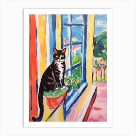 Painting Of A Cat In Nice France 3 Art Print