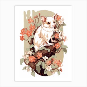 An Illustration Of A Climbing Possum 3 Art Print