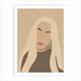 Girl With Long Hair Illustration Art Print