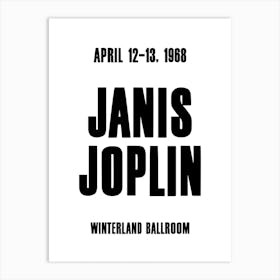 Janis Joplin 1968 Concert Poster Art Print