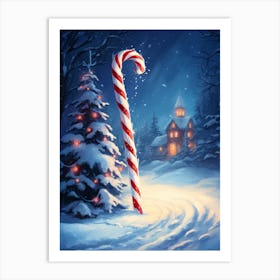 Christmas Candy Cane Art Print