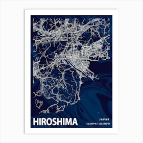 Hiroshima Crocus Marble Map Art Print