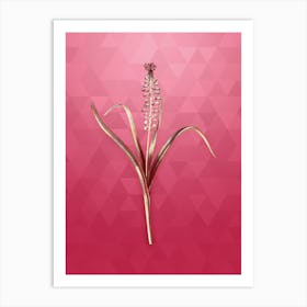 Vintage Grape Hyacinth Botanical in Gold on Viva Magenta n.0506 Art Print