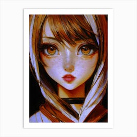 Portrait Of An Anime Girl Art Print