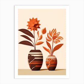 Two Vases With Flowers 3 Art Print