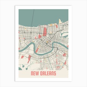 New Orleans Map Poster Art Print