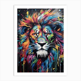 Lion Art Painting Graffiti Style 4 Art Print